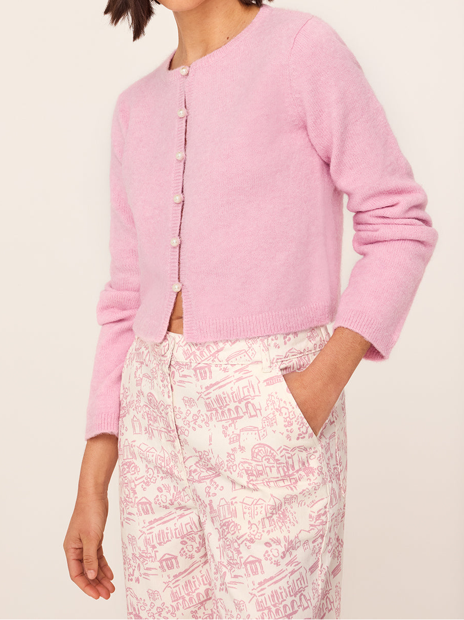 Carmel Pink Knit Cardigan By KITRI Studio