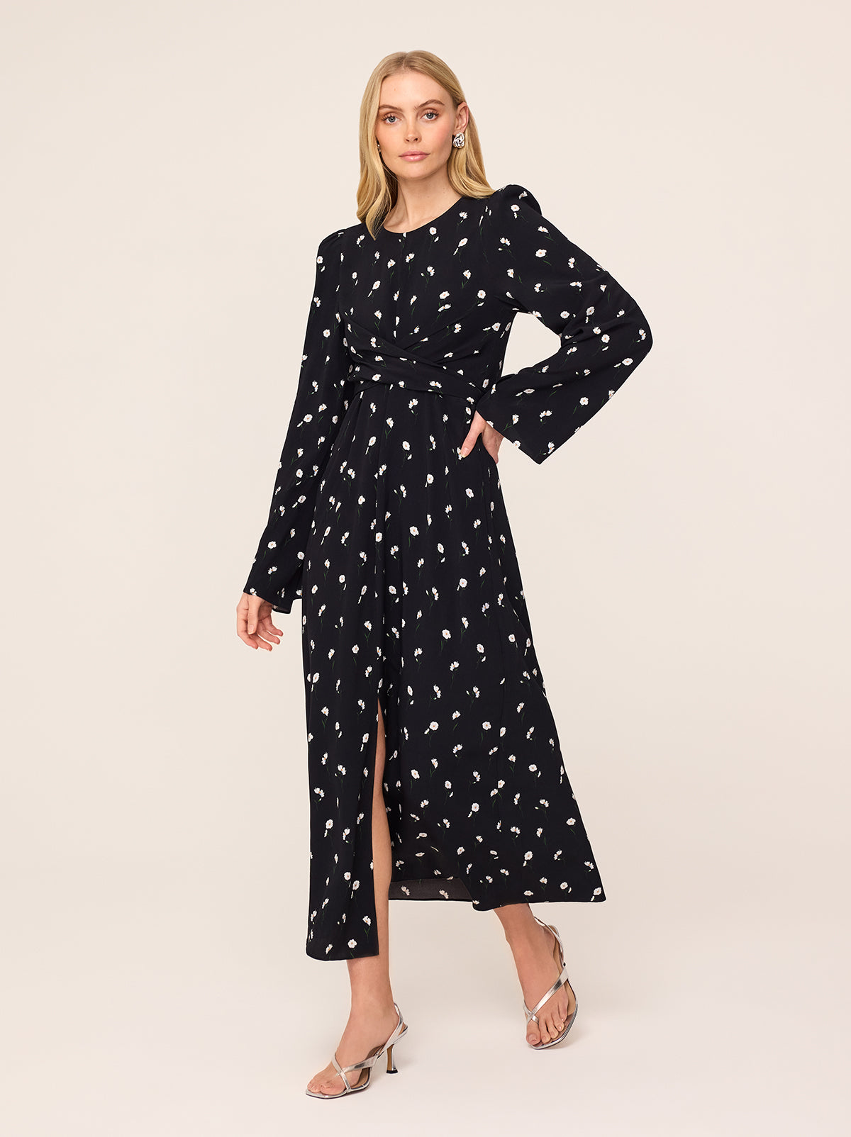 Catarina Black Poppy Print Dress By KITRI Studio