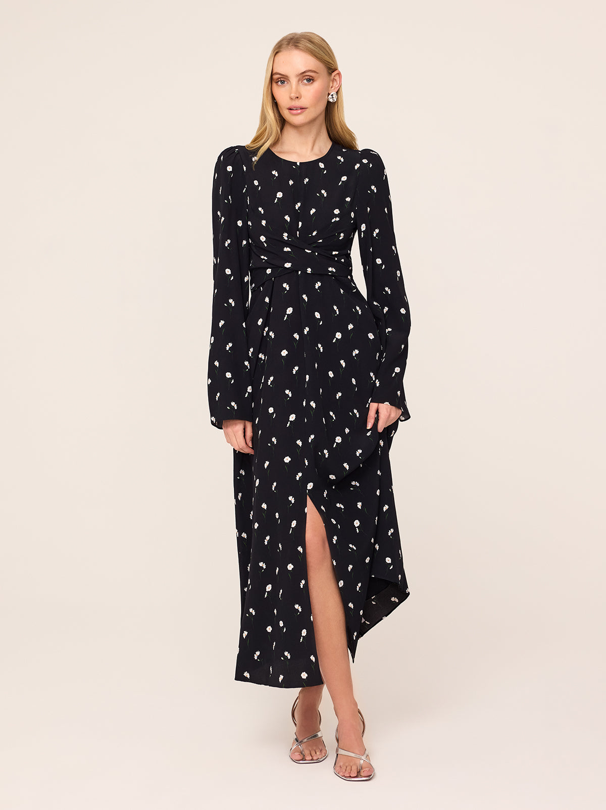 Catarina Black Poppy Print Dress By KITRI Studio