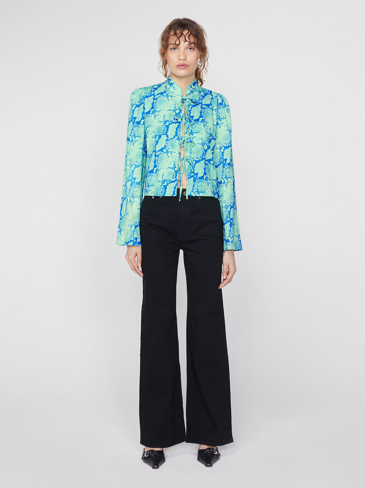 Blue snake hot sale print pants