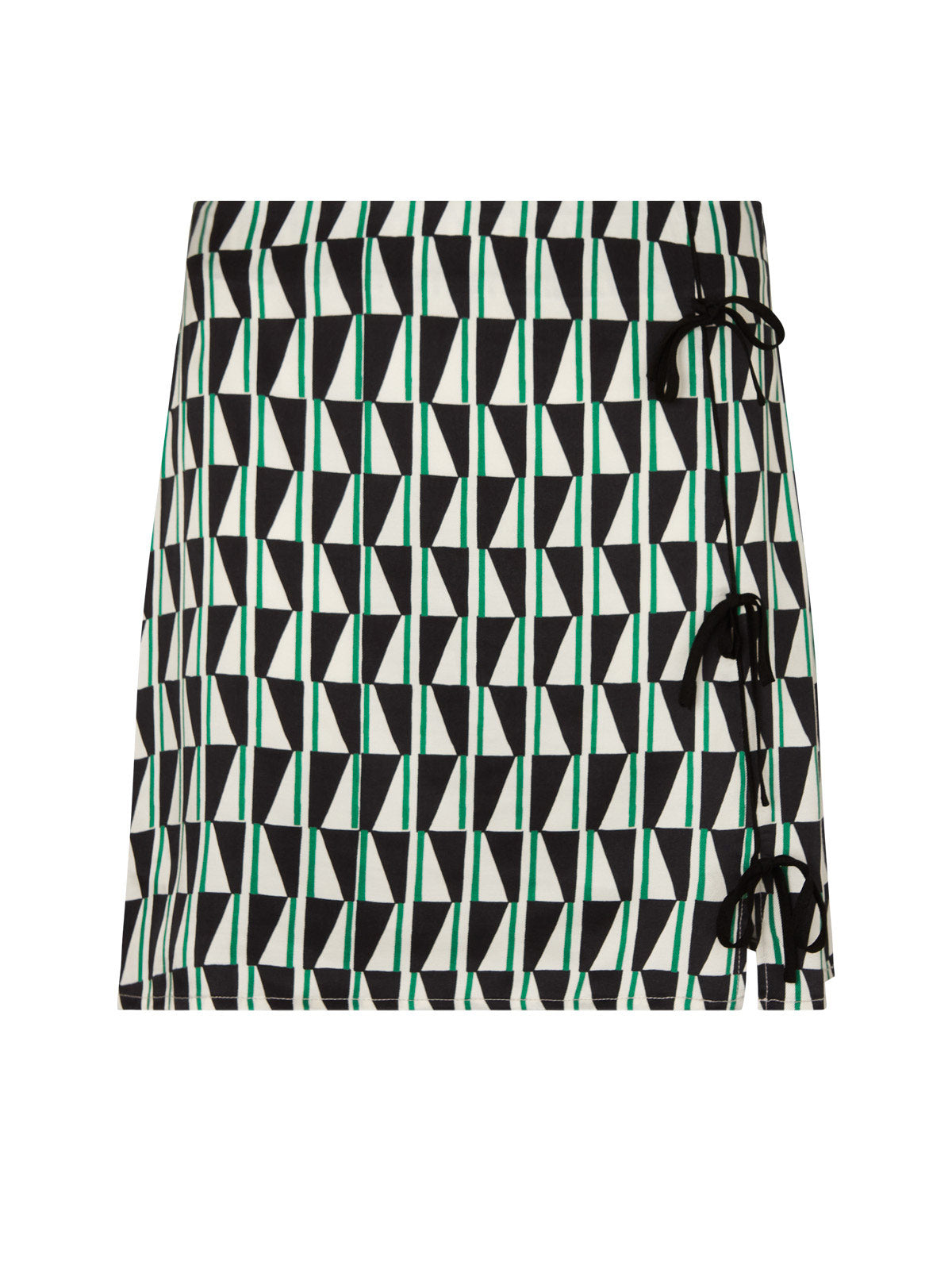 Christa Green Tile Print Mini Skirt by KITRI Studio