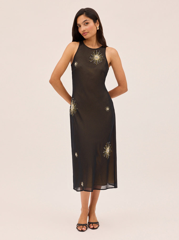 Clarisse Black Embellished Dress By KITRI Studio