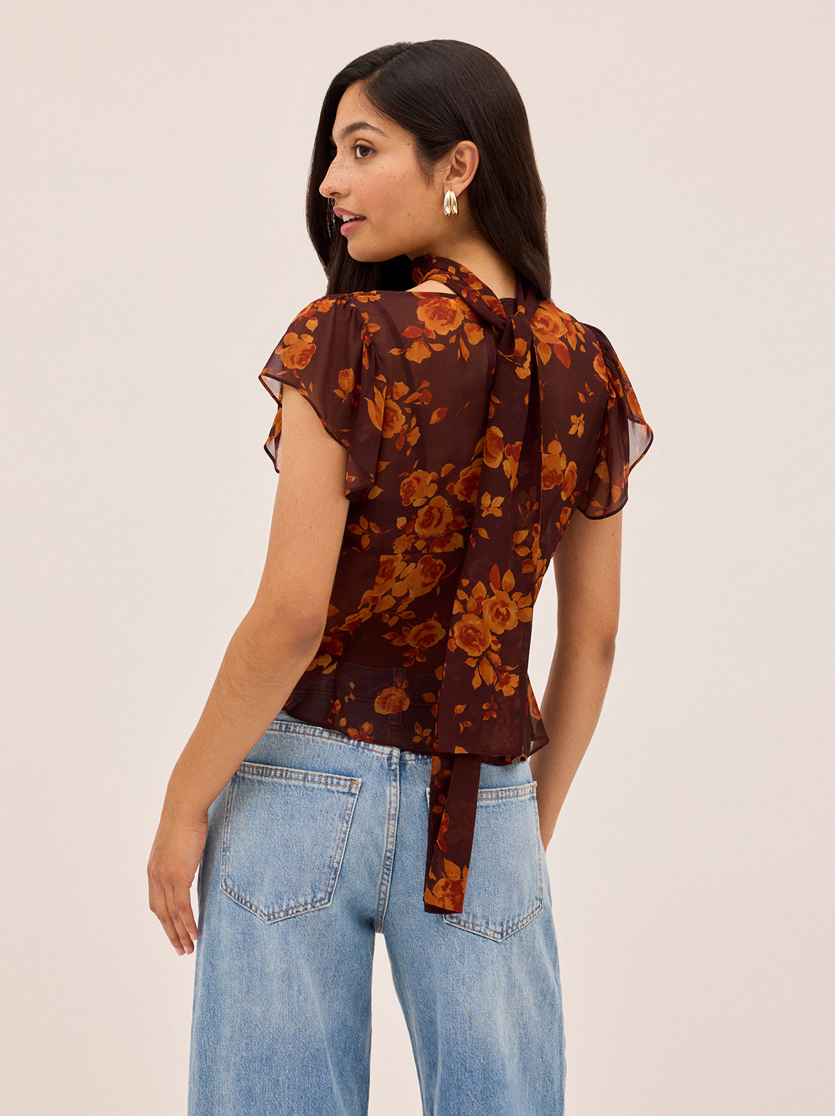 Clementina Autumn Rose Print Top By KITRI Studio