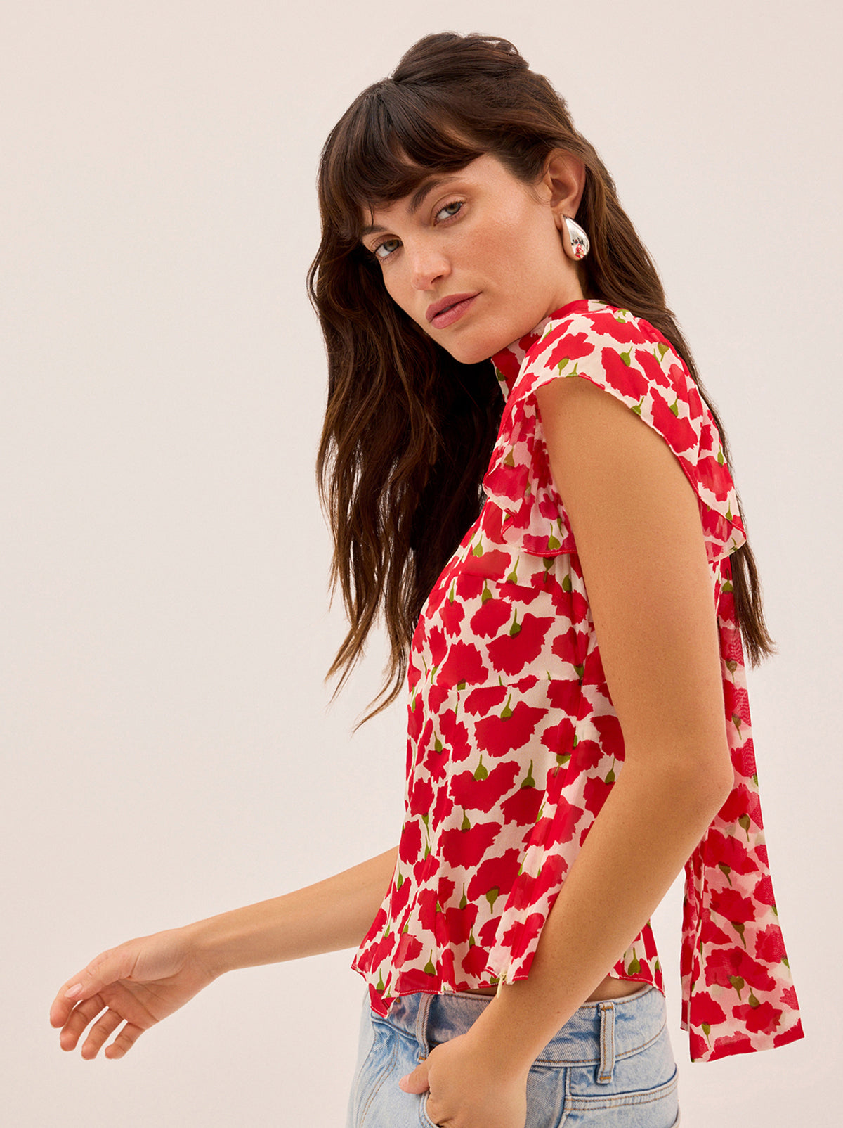 Clementina Carnation Print Top By KITRI Studio