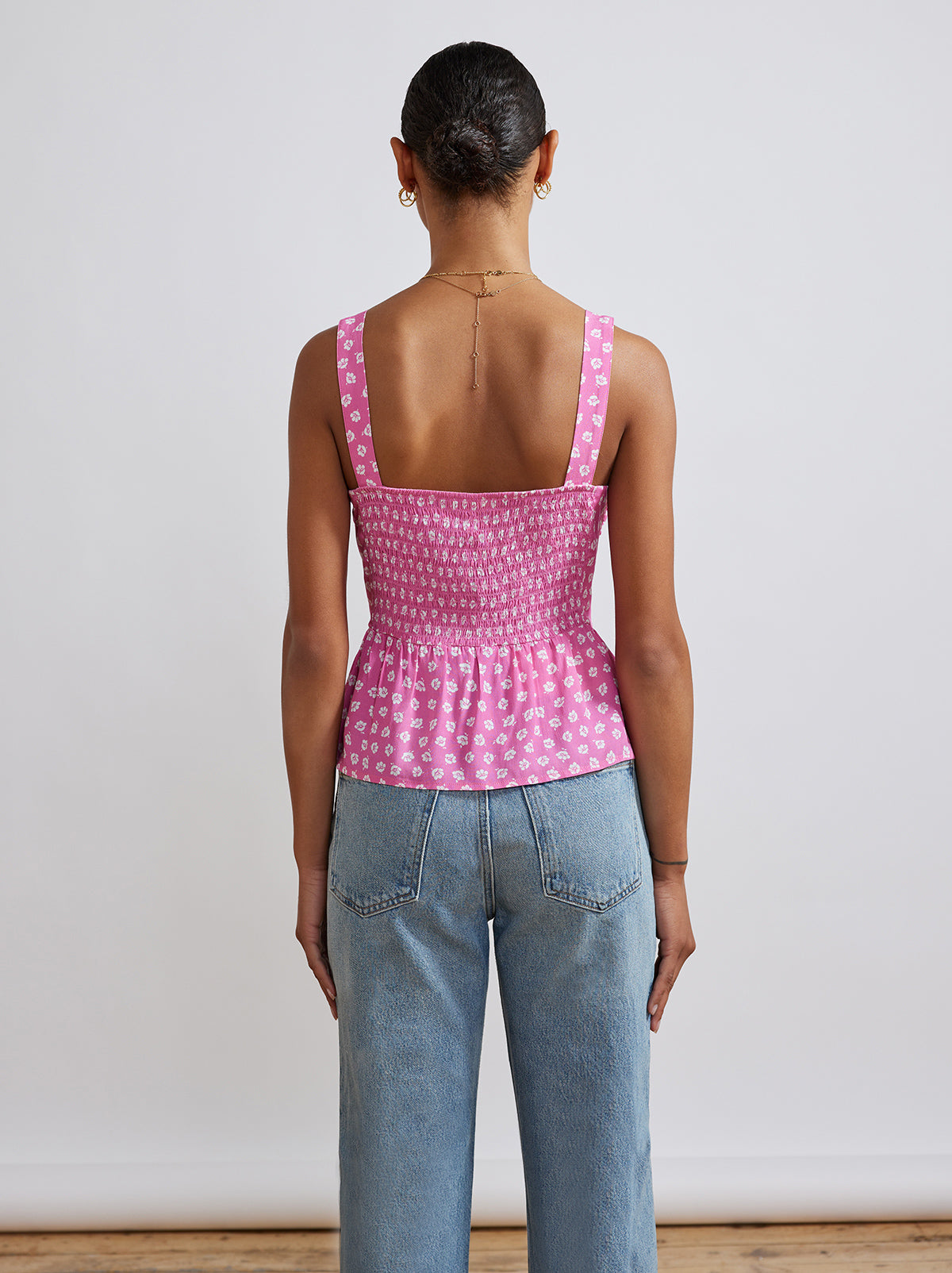 Clementine Pink Ditsy Floral Top by KITRI Studio