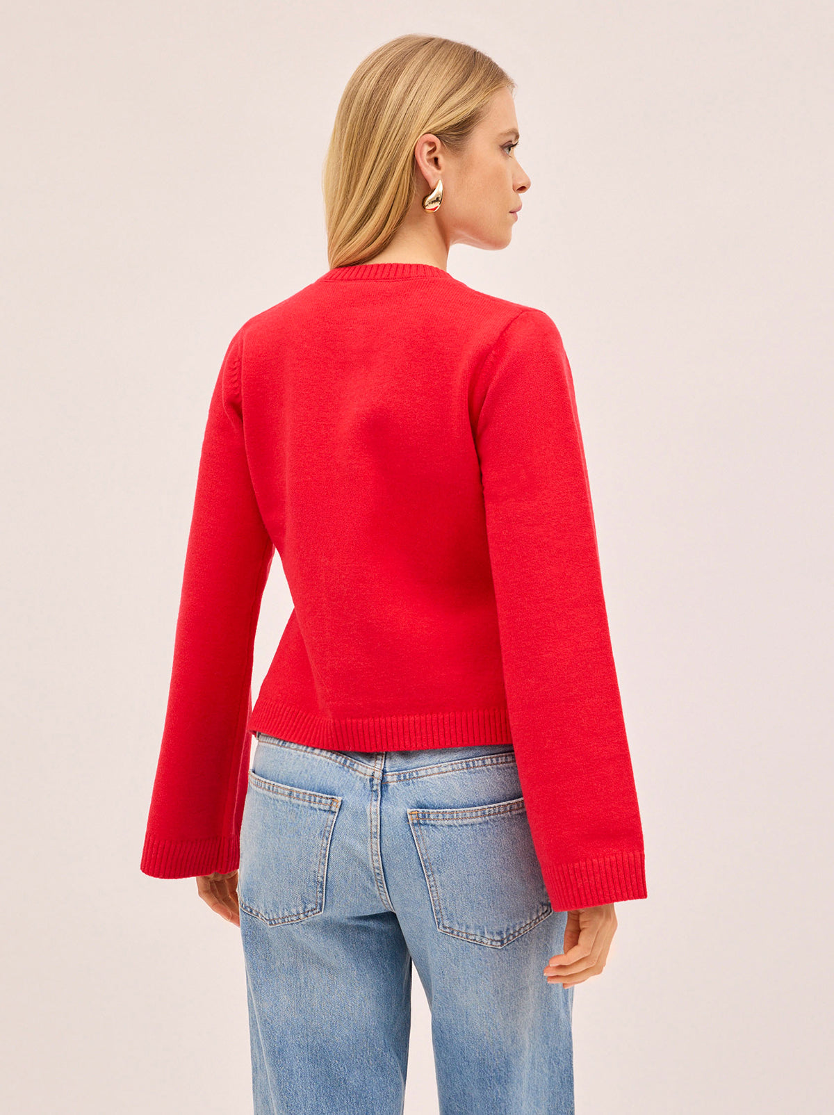 Cleo Red Knit Cardigan | KITRI Studios Cleo Red Knit Cardigan | KITRI Studios