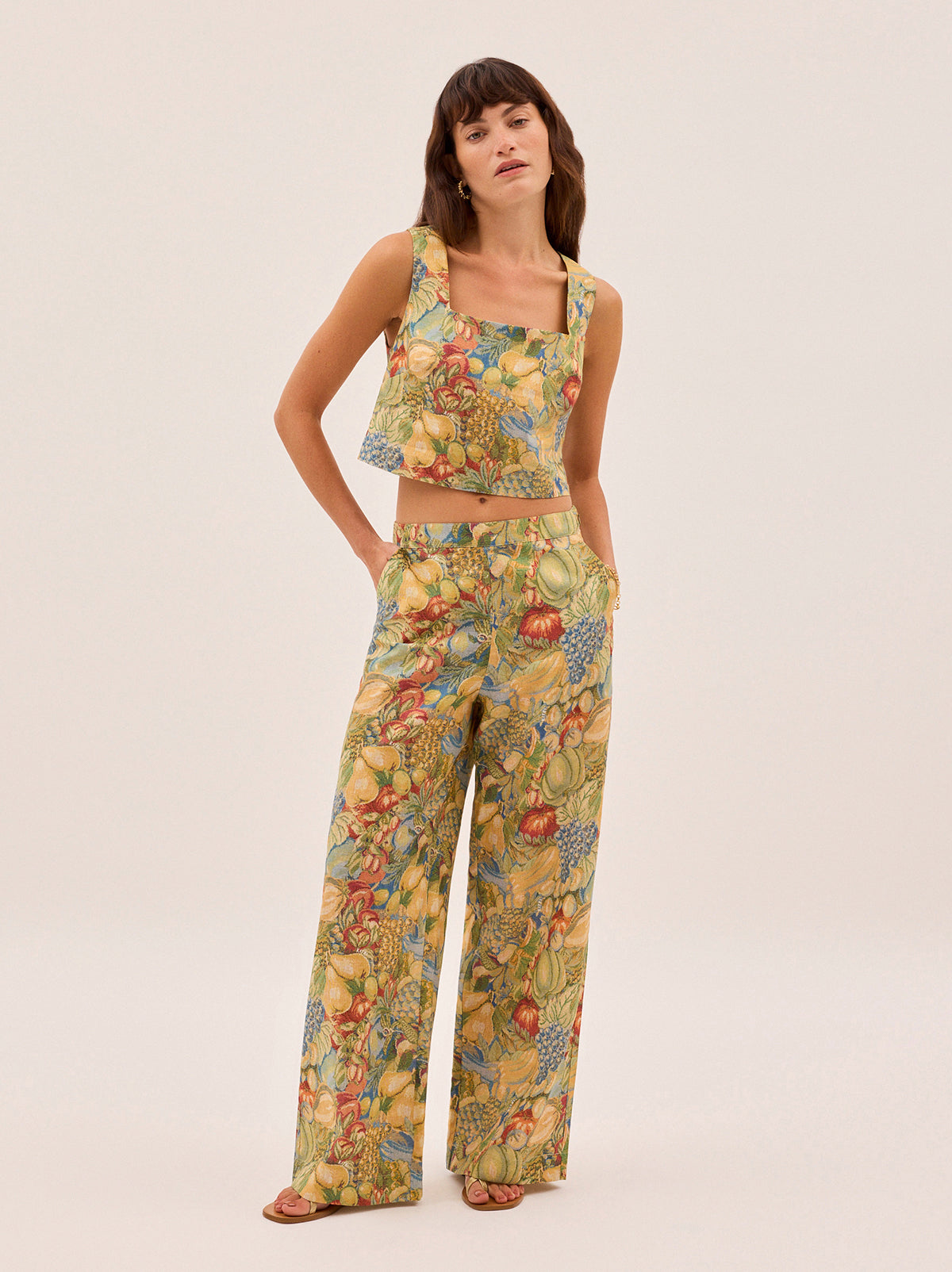 Cosima Fruit Print Trousers By KITRI Studio