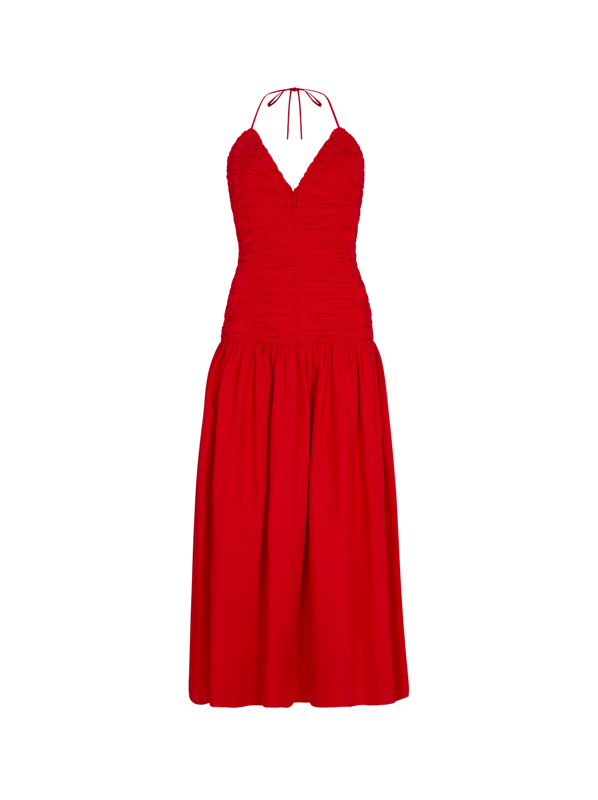 Cynthia Red Cotton Halterneck Dress | KITRI Studio Cynthia Red Cotton Halterneck Dress | KITRI Studio