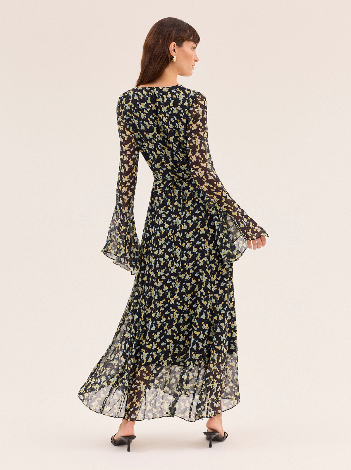 Dahlia Black Cherry Print Maxi Dress By KITRI Studio