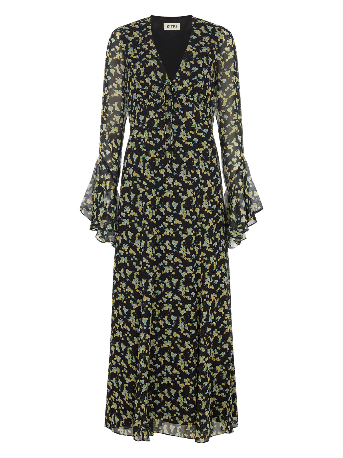 kitri maxi dress Keira Red Ribbon Print Maxi Dress