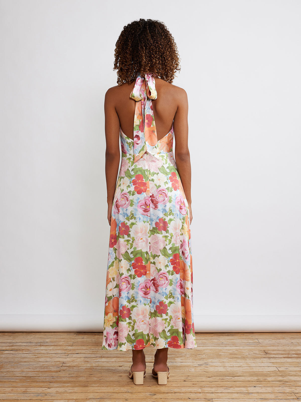 Dakota Painted Floral Halterneck Maxi Dress by KITRI Studio