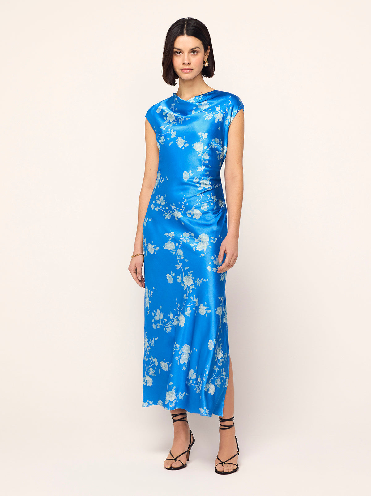 Daniella Blue Trailing Floral Print Dress By KITRI Studio