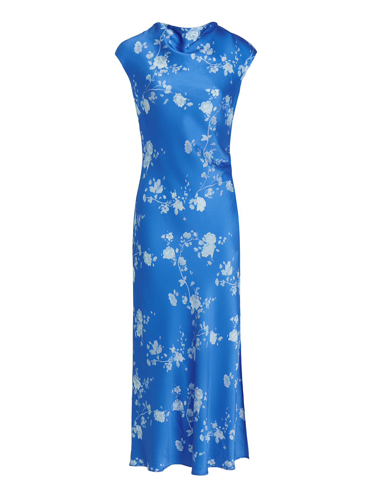 Daniella Blue Trailing Floral Print Dress By KITRI Studio