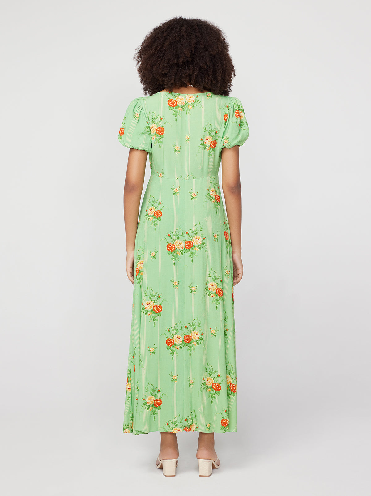 Danita Green Wallpaper Rose Maxi Dress By KITRI Studio