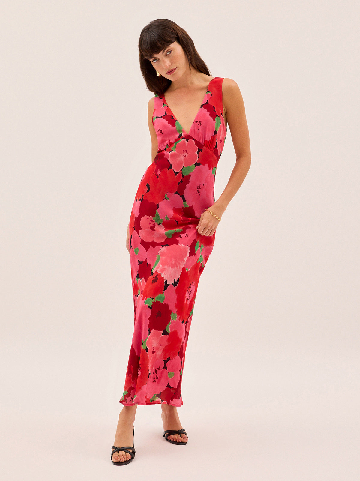 Danna Pink Watercolour Floral Print Dress By KITRI Studio