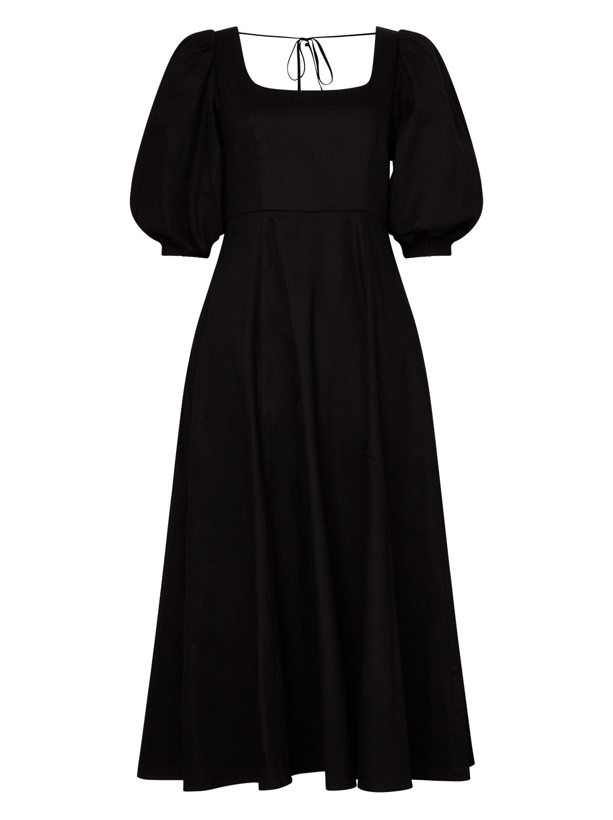 Deborah Black Cotton Midi Dress By KITRI Studio