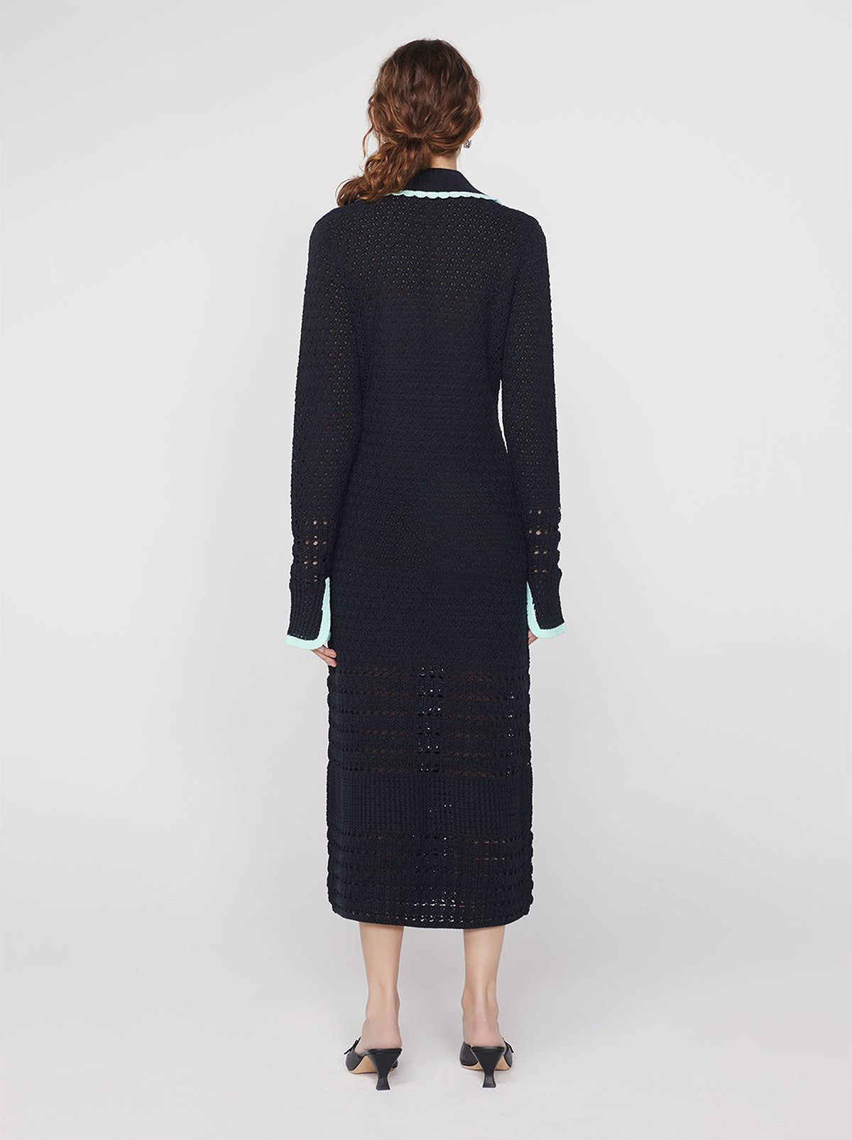 Delilah Black Crochet Knit Dress By KITRI Studio