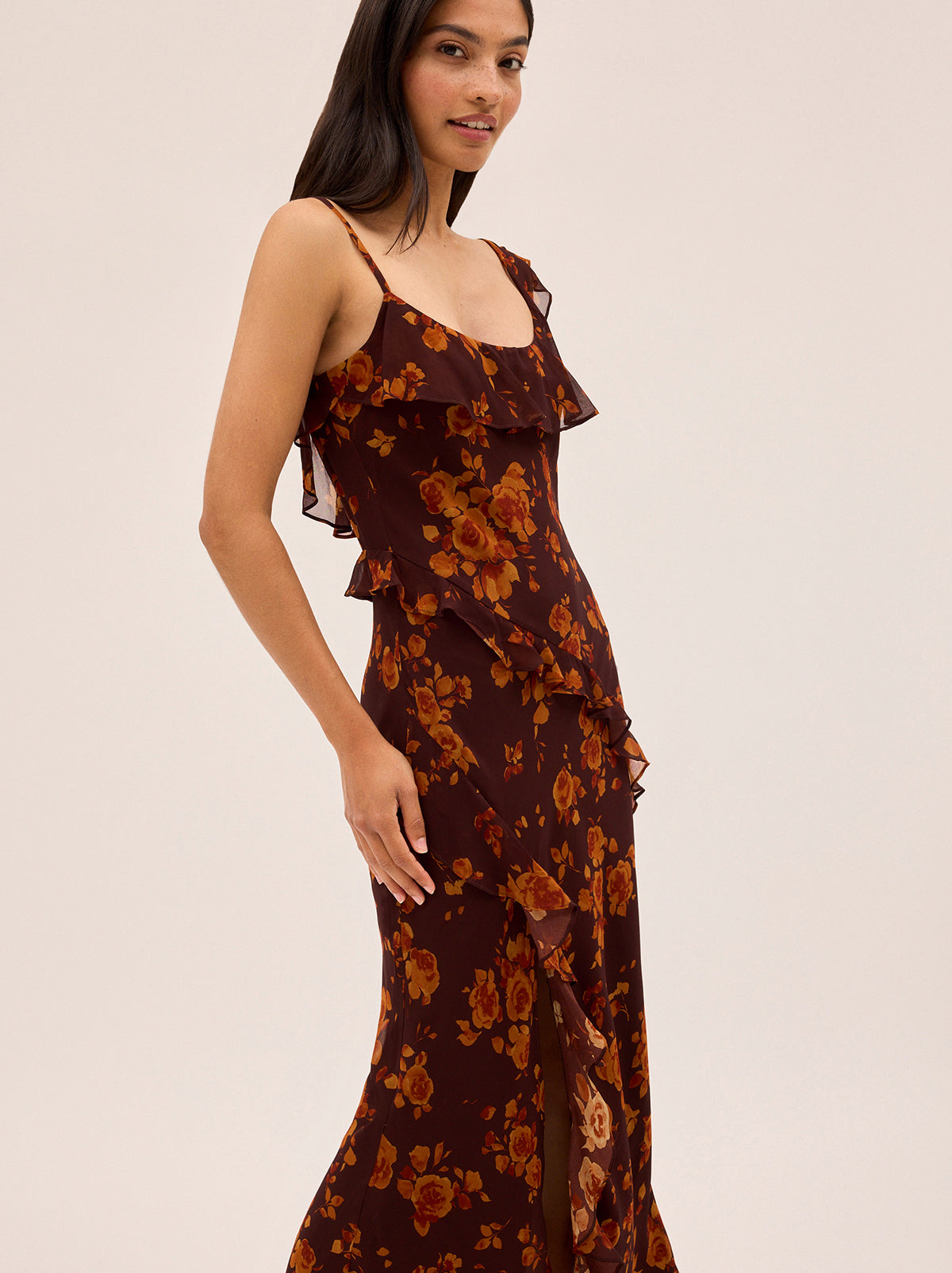 Delphina Autumn Rose Print Dress By KITRI Studio