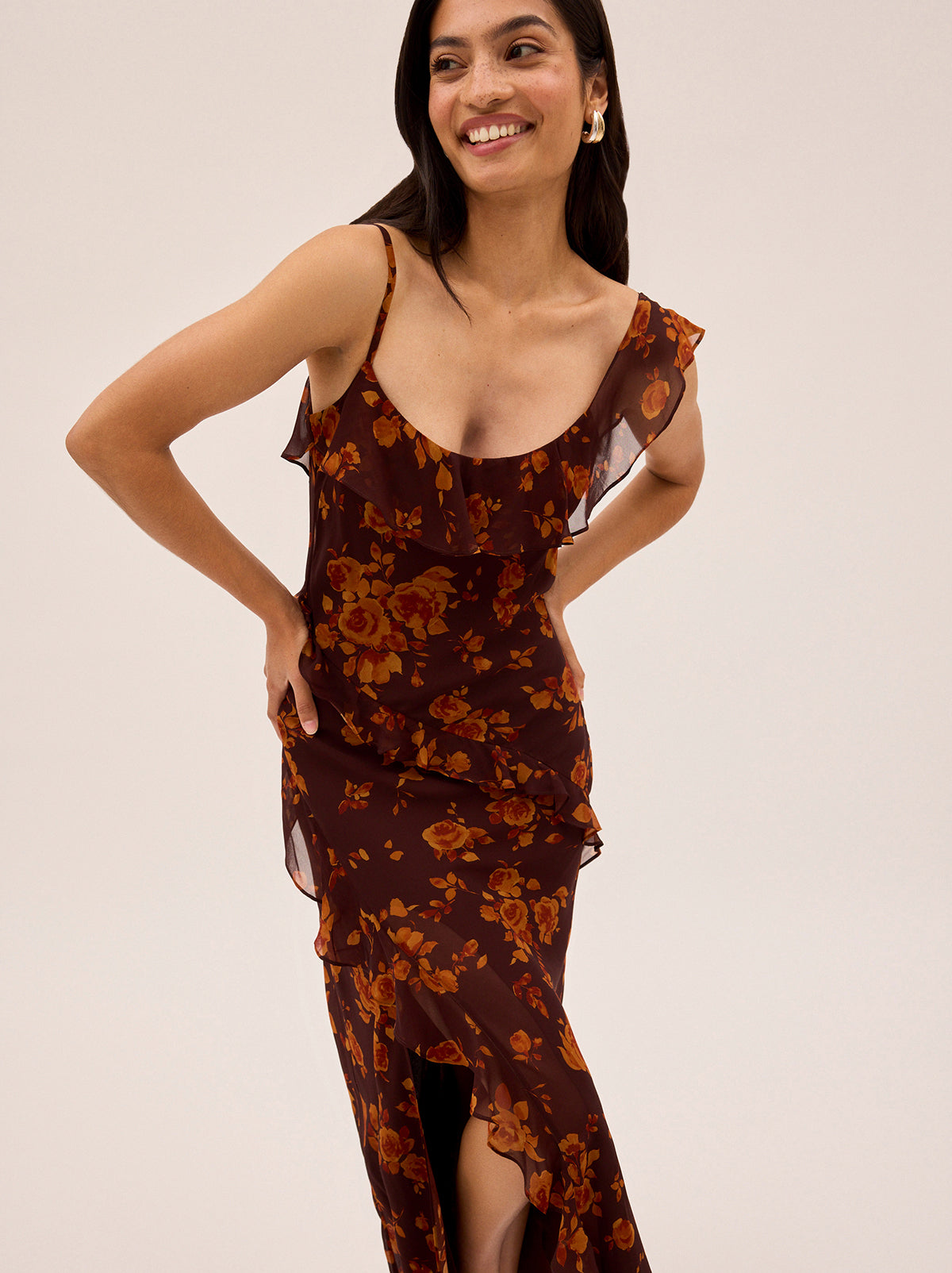 Delphina Autumn Rose Print Dress By KITRI Studio
