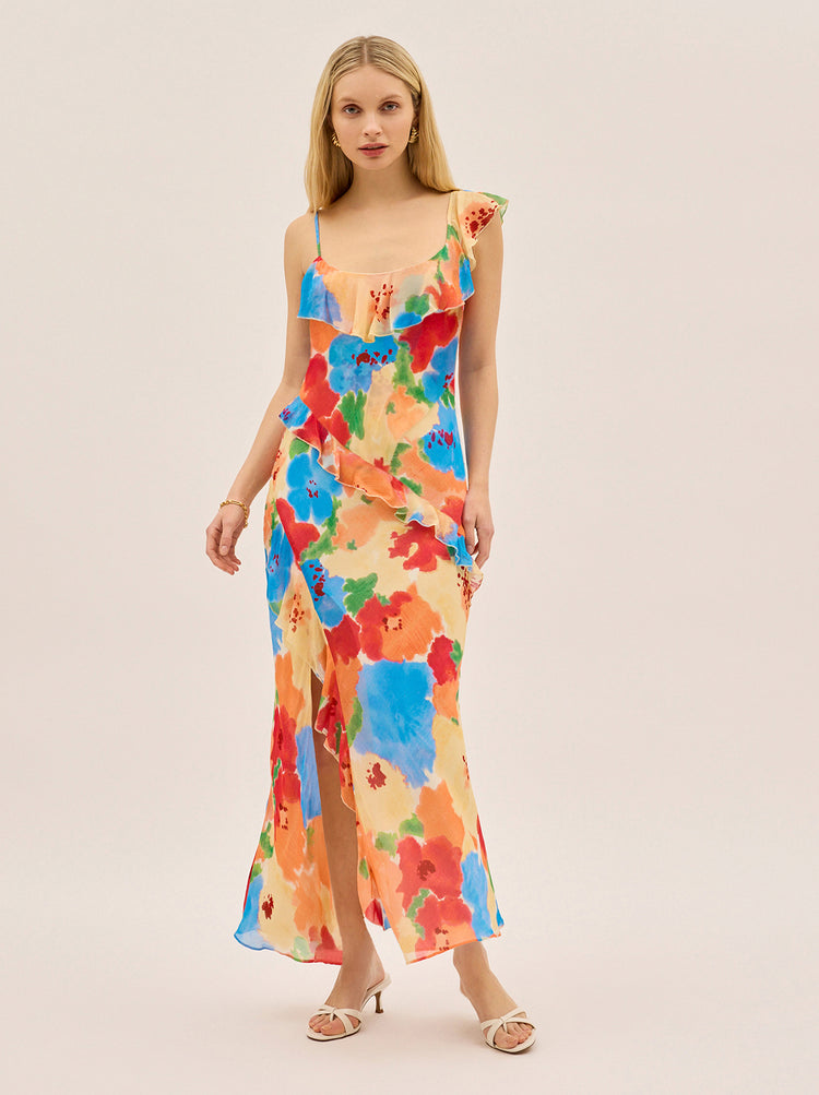 Delphina Watercolour Floral Dress By KITRI Studio