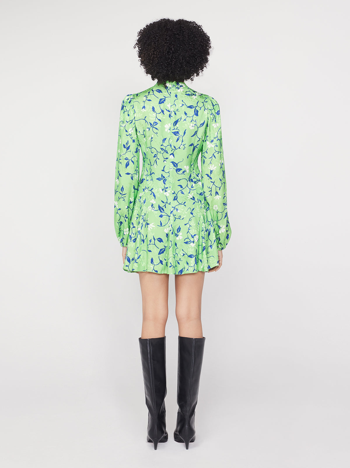 Doretta Green Vine Print Mini Dress By KITRI Studio