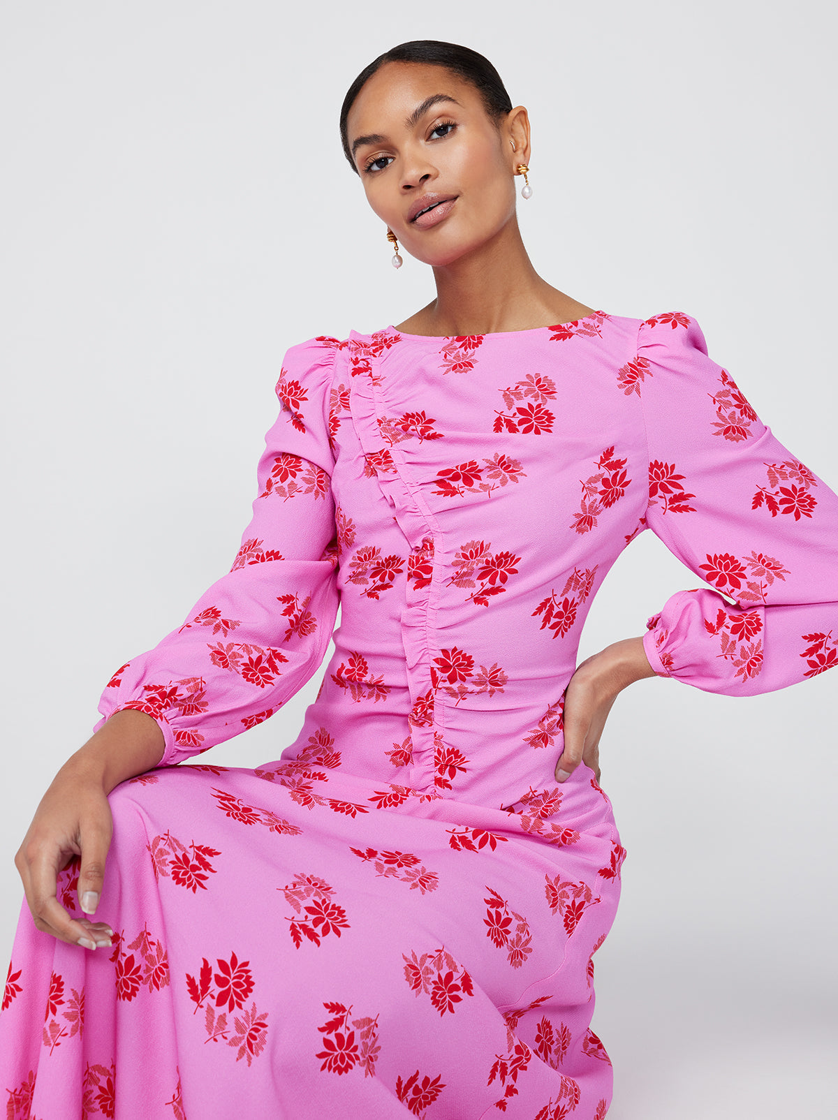 Dorothy Pink Floral Maxi Dress By KITRI Studio