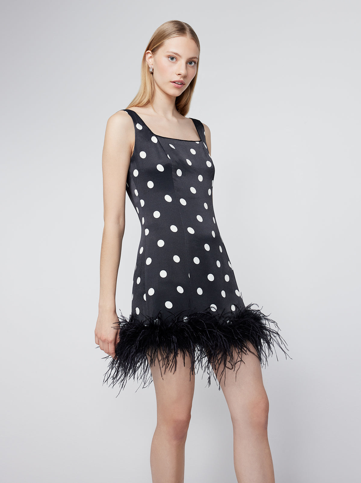Edina Black Polka Dot Mini Dress