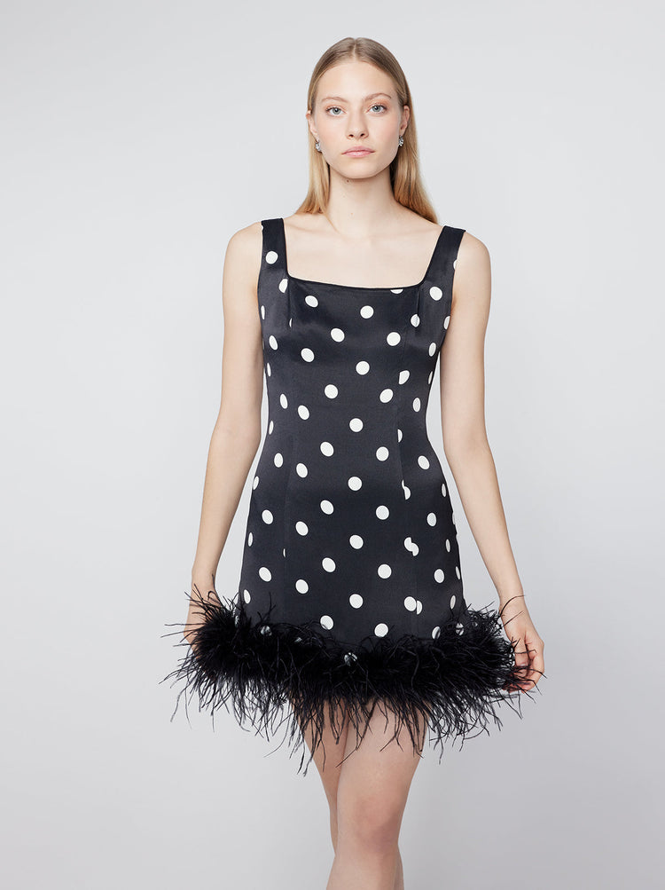 Edina Black Polka Dot Mini Dress By KITRI Studio
