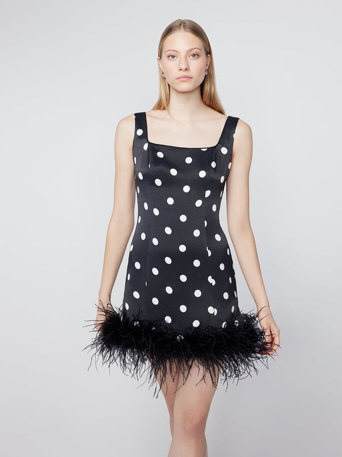 Edina Black Polka Dot Mini Dress