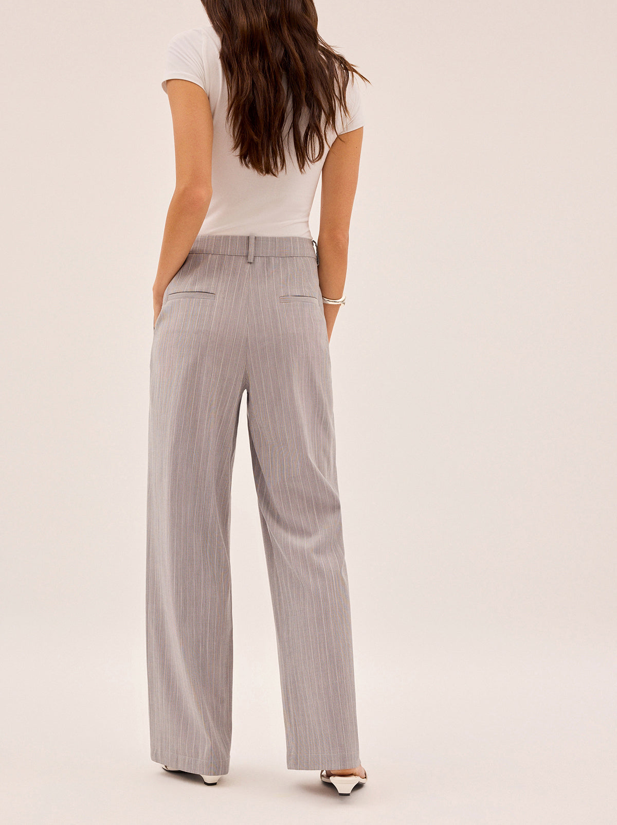 Edith Grey Pinstripe Trousers By KITRI Studio