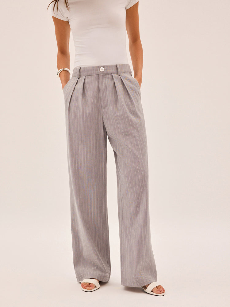 Edith Grey Pinstripe Trousers By KITRI Studio