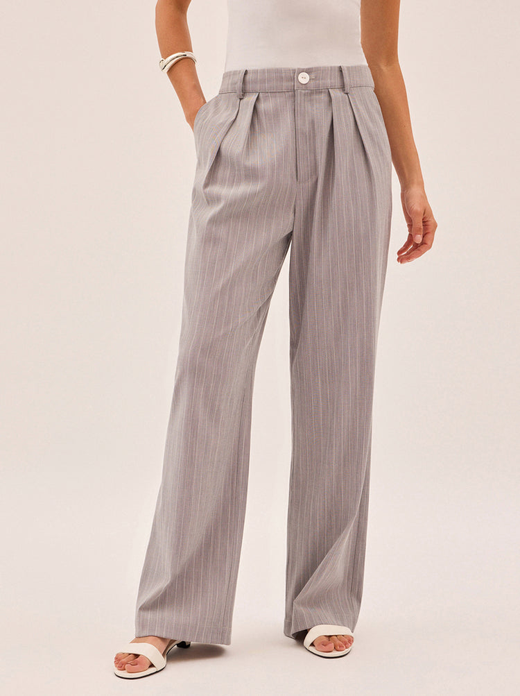 Edith Grey Pinstripe Trousers By KITRI Studio