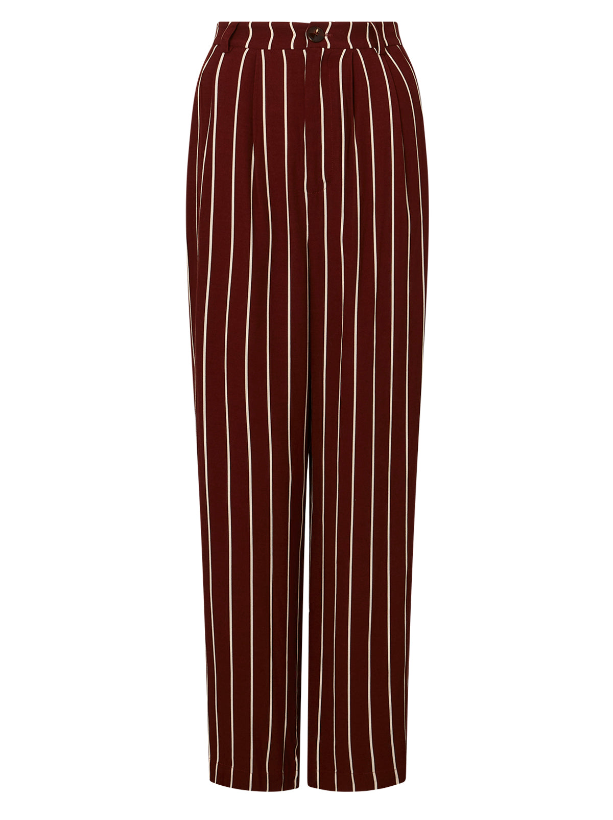 Edith Mocha Stripe Wide-Leg Trousers