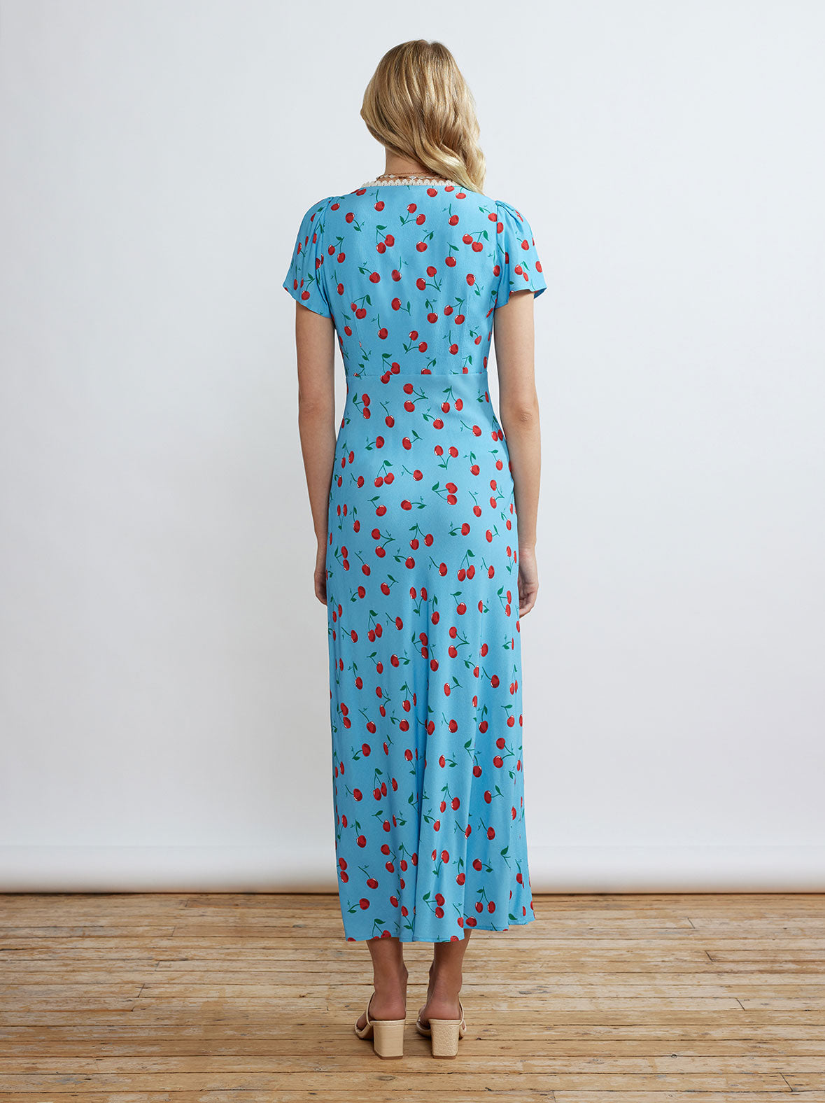 Effie Blue Cherry Midi Dress By KITRI Studio