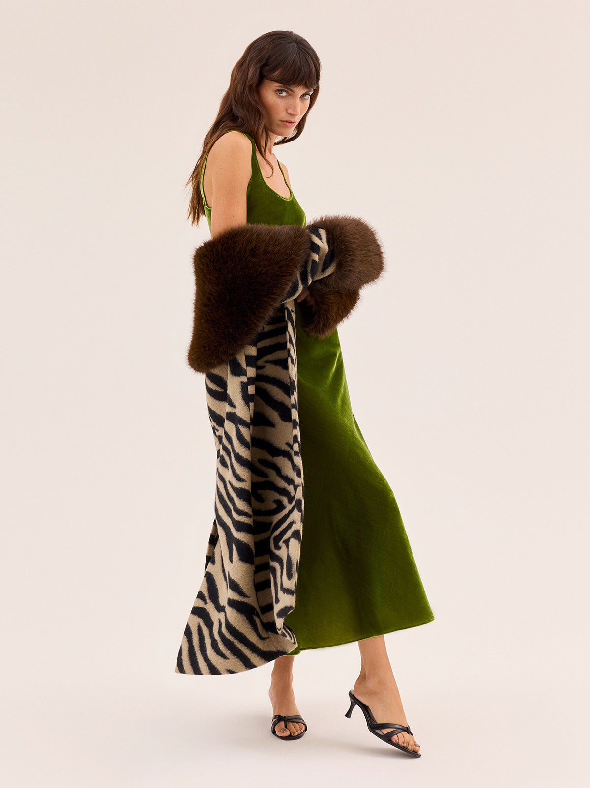 Elise Olive Velvet Dress By KITRI Studio