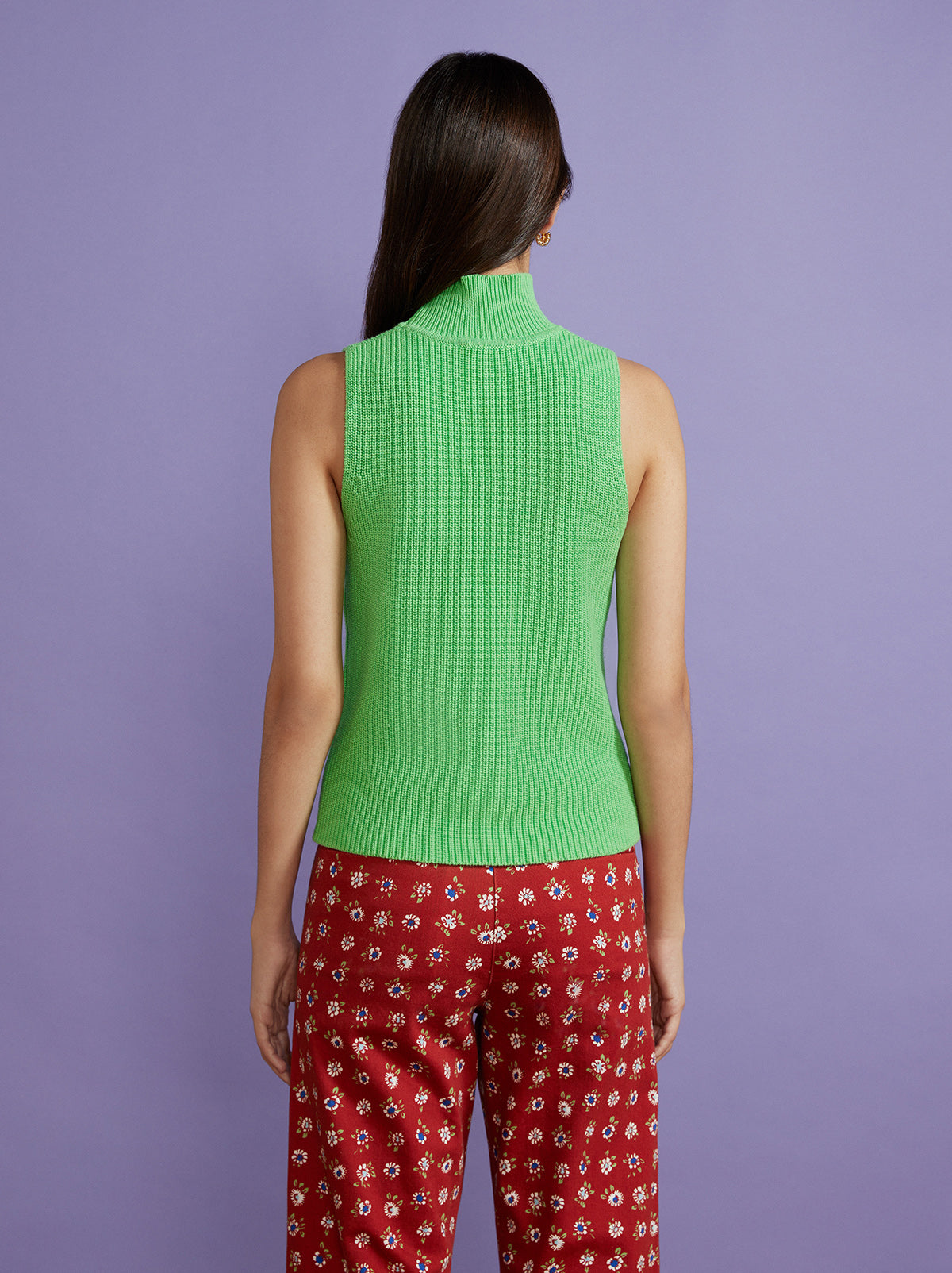 Eliza Green Ribbed Knit Tank By KITRI Studio