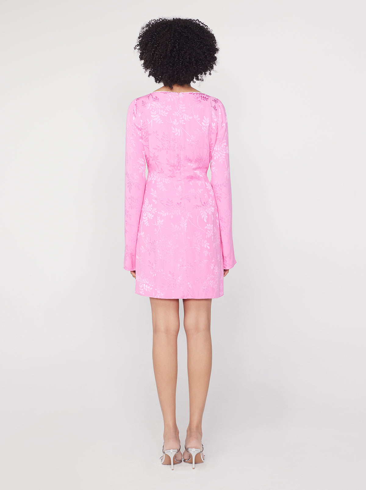 Elspeth Pink Floral Jacquard Mini Dress By KITRI Studio