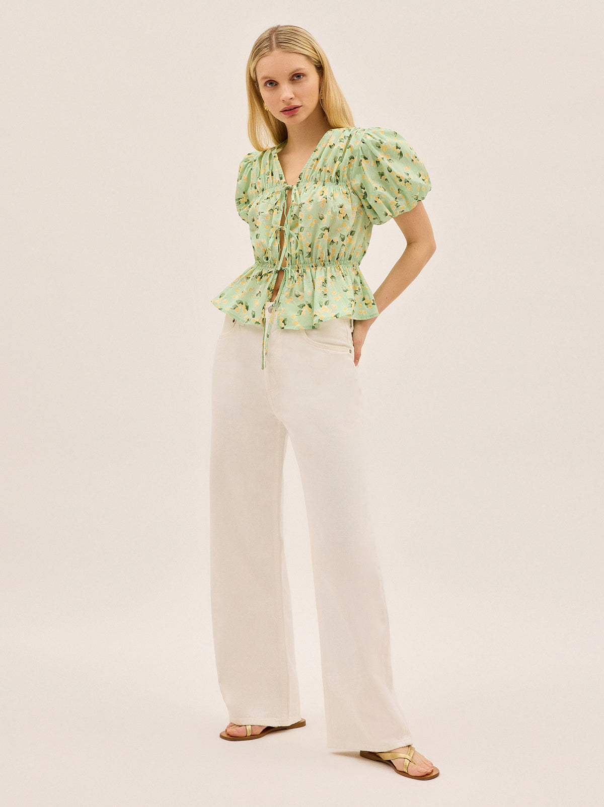 Emma Green Cherry Print Top By KITRI Studio