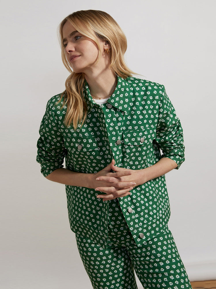 Erico Green Ditsy Floral Jacket By KITRI Studio