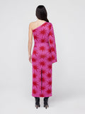 Esme Pink Star Lurex Knit One Shoulder Dress By KITRI Studio