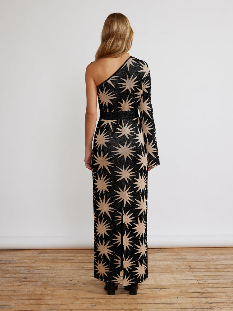 Esme Star Lurex One Shoulder Knit Dress