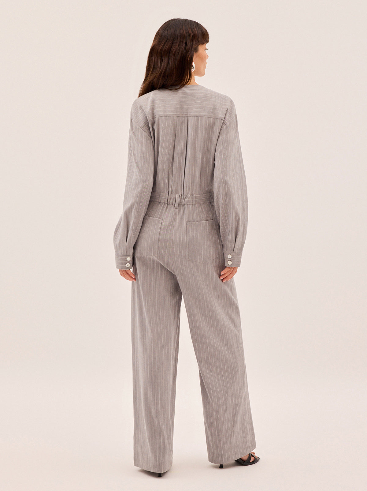 Esther Grey Pinstripe Jumpsuit By KITRI Studio