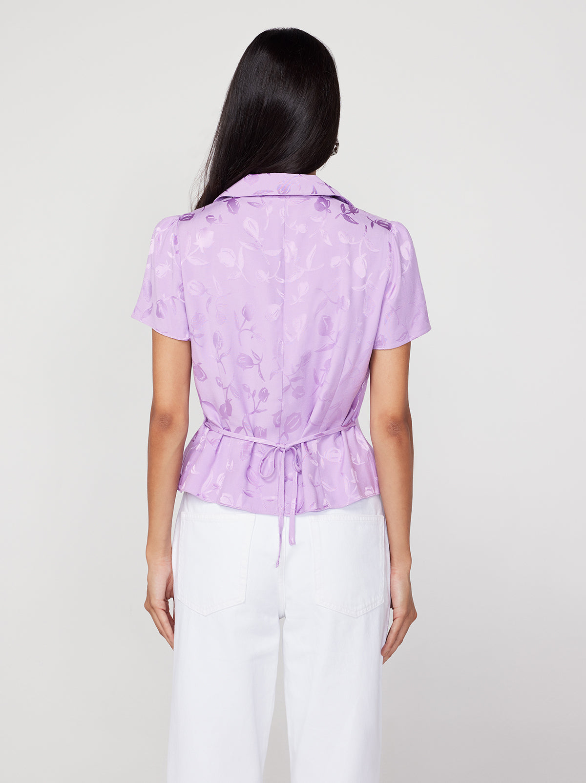 Evelyn Lilac Tulip Jacquard Top