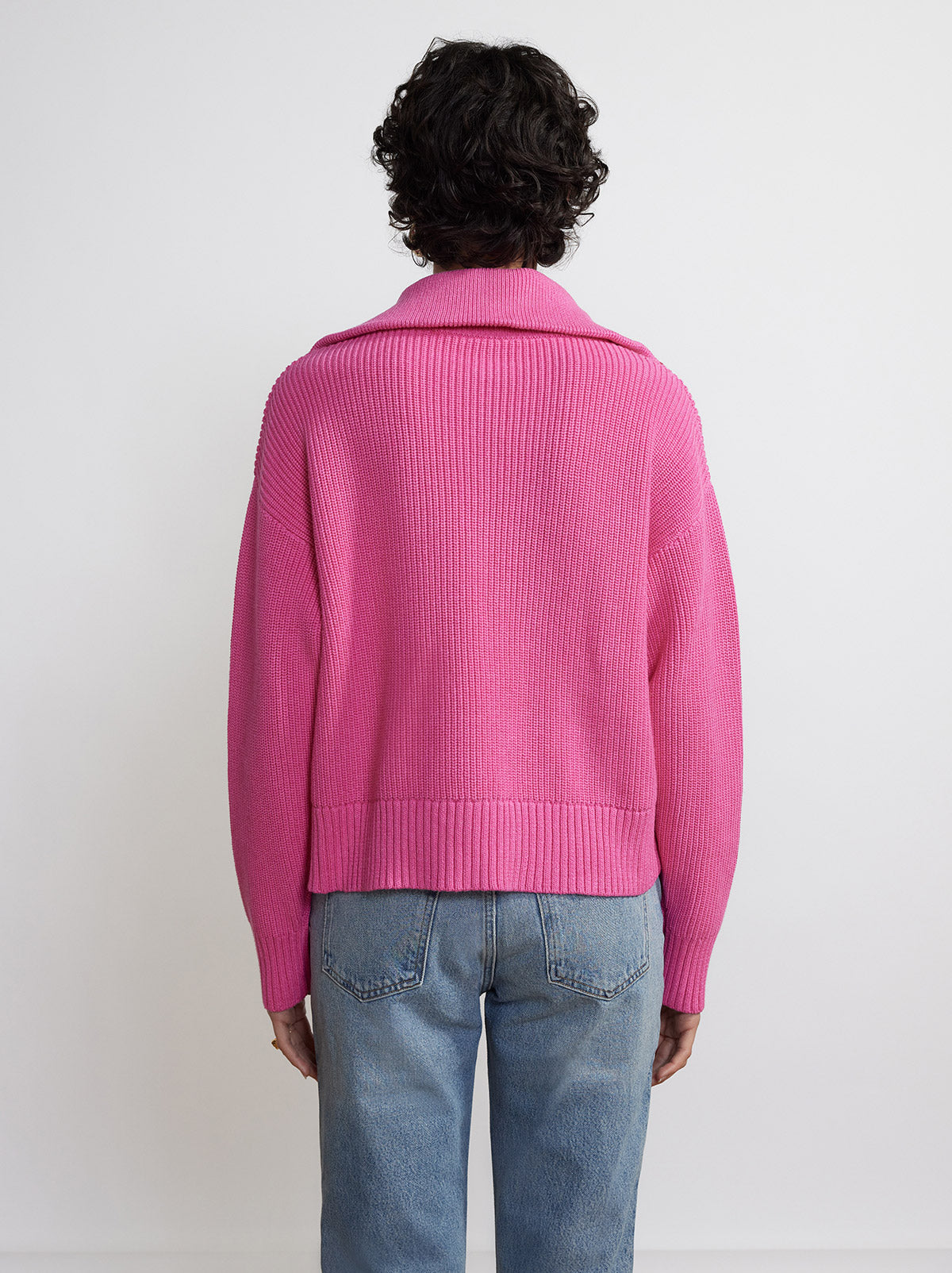 Fern Pink Half-Zip Sweater By KITRI Studio