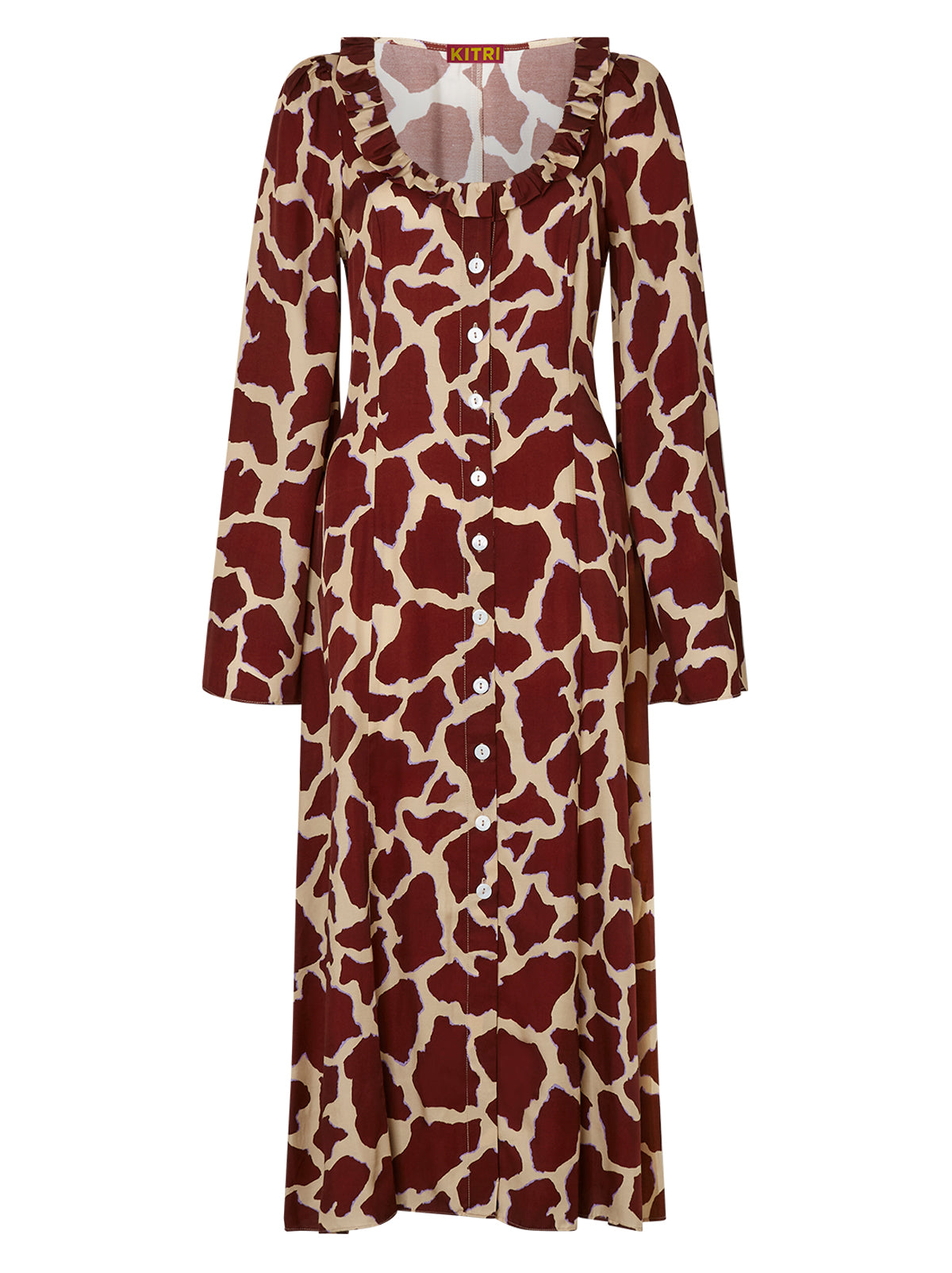 Flora Giraffe Print Midi Dress By KITRI Studio