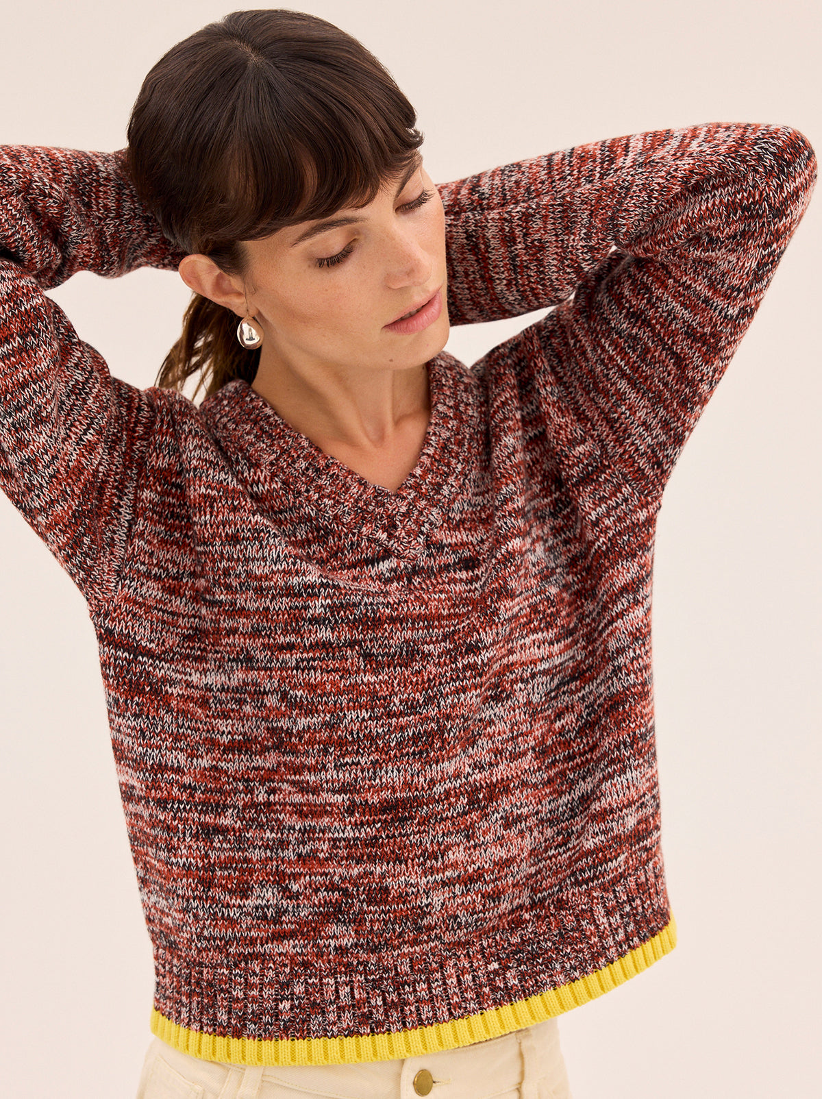 Francis Cotton-Blend V-neck Jumper By KITRI Studio