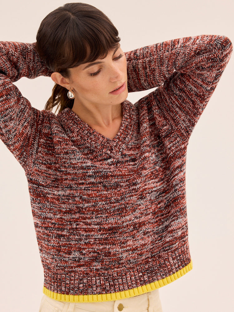Francis Cotton-Blend V-neck Jumper By KITRI Studio