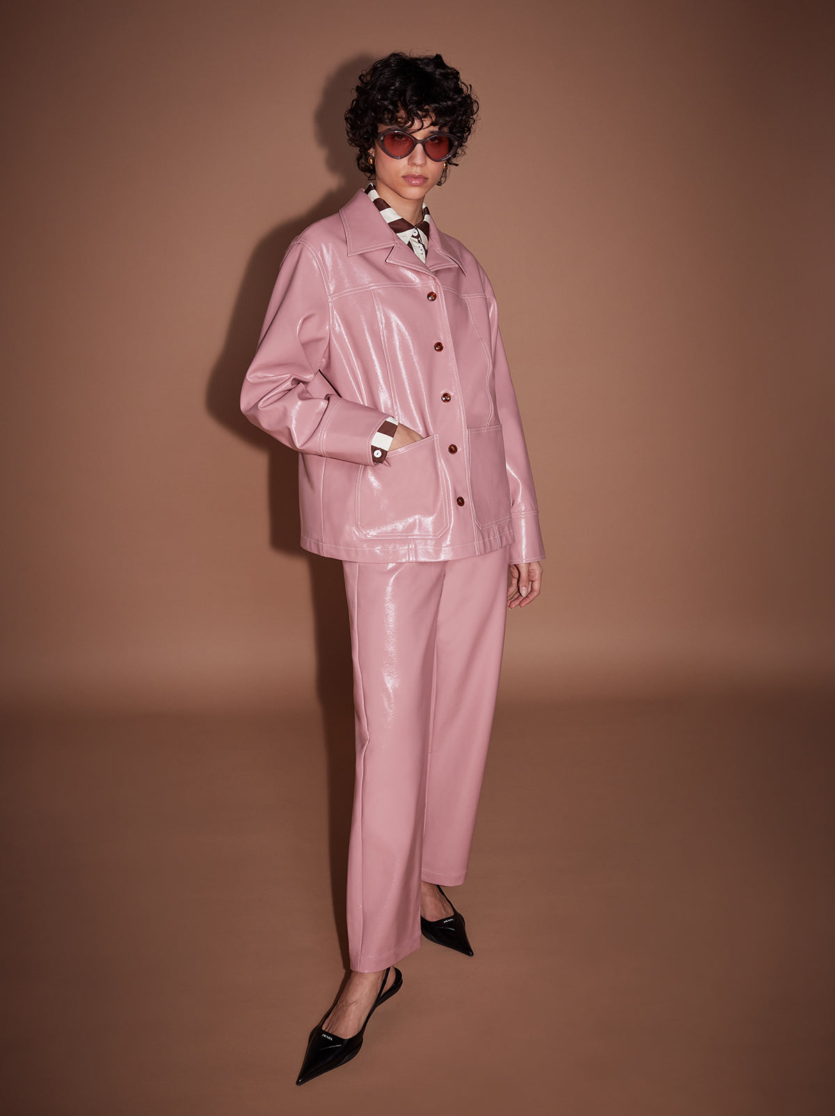 Frankie Pink Vinyl Jacket KITRI Studio