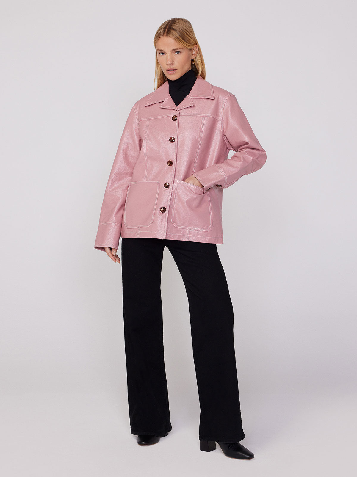 Frankie Pink Vinyl Jacket By KITRI Studio