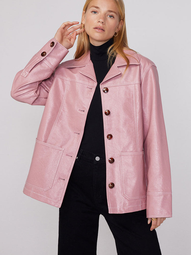 Frankie Pink Vinyl Jacket By KITRI Studio